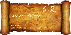 Stoics Rózsa névjegykártya