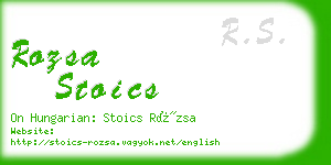 rozsa stoics business card